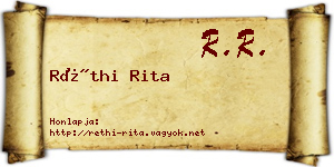 Réthi Rita névjegykártya